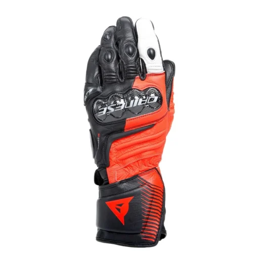 Dainese Carbon 4 Lang Zwart Fluo Rood Wit -Motorfietsuitrusting Winkel carbon 4 long gloves