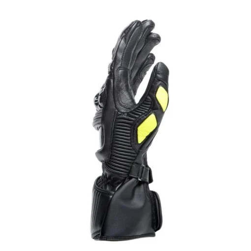 Dainese Druid 4 Leather Gloves Black Charcoal Gray Fluo Yellow -Motorfietsuitrusting Winkel dainese druid 4 leather gloves black charcoal gray fluo yellow 1