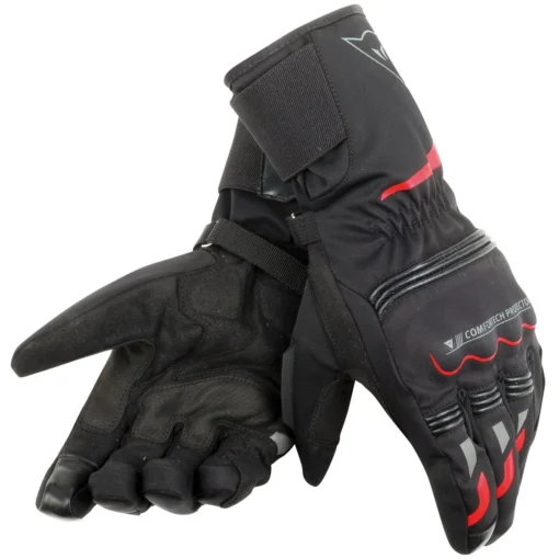 Dainese Tempest Unisex D-Dry Lang Zwart Rood -Motorfietsuitrusting Winkel red long