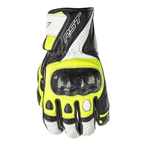 RST Stunt III Ce Mens Glove Black White Neon Yellow -Motorfietsuitrusting Winkel rst stunt iii ce mens glove black white neon yellow 1